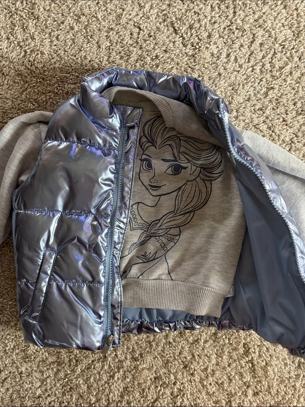 Old Navy Iridescent Purple Girls Puffer Vest